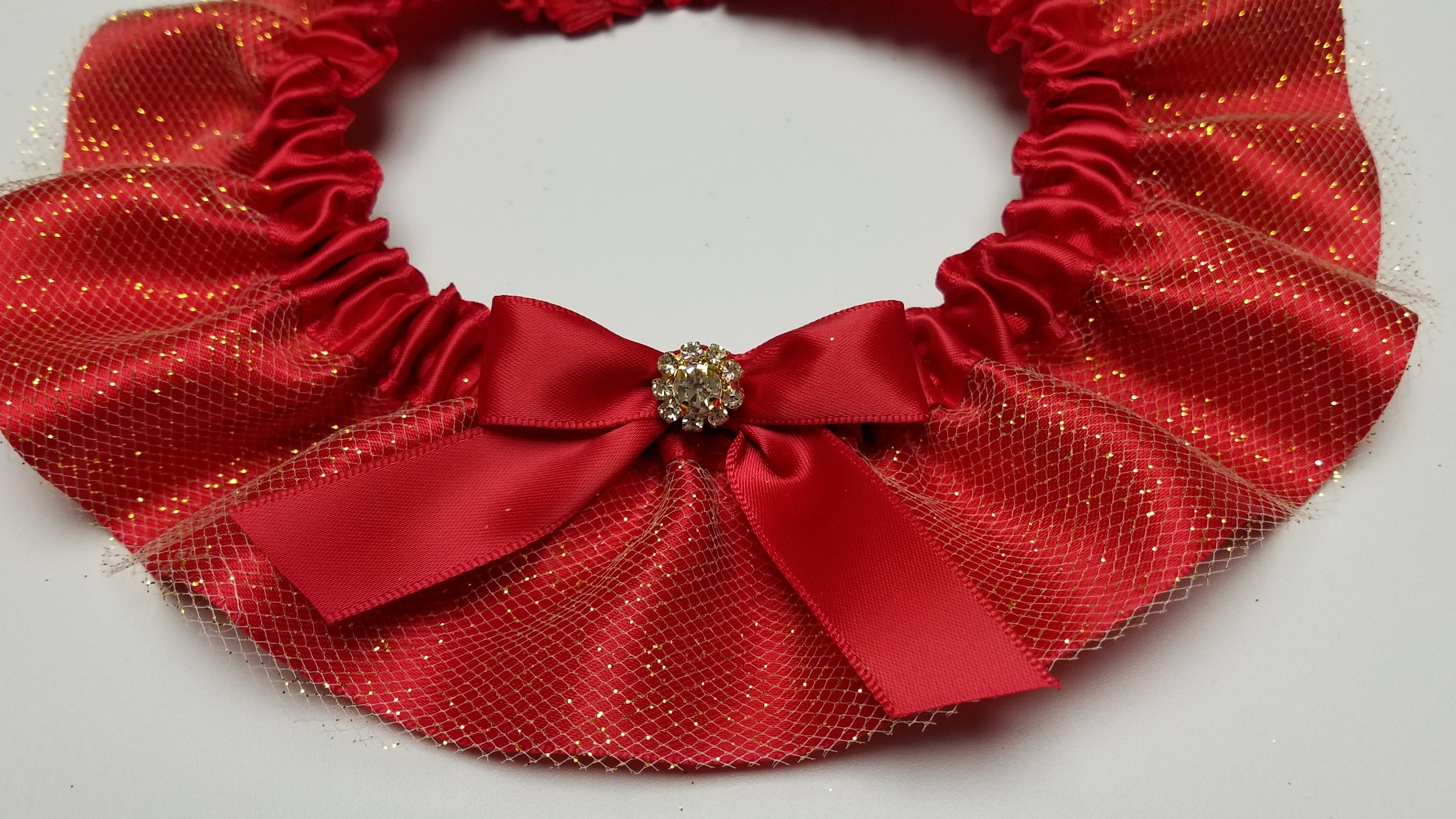 Red & Gold Tulle Garter